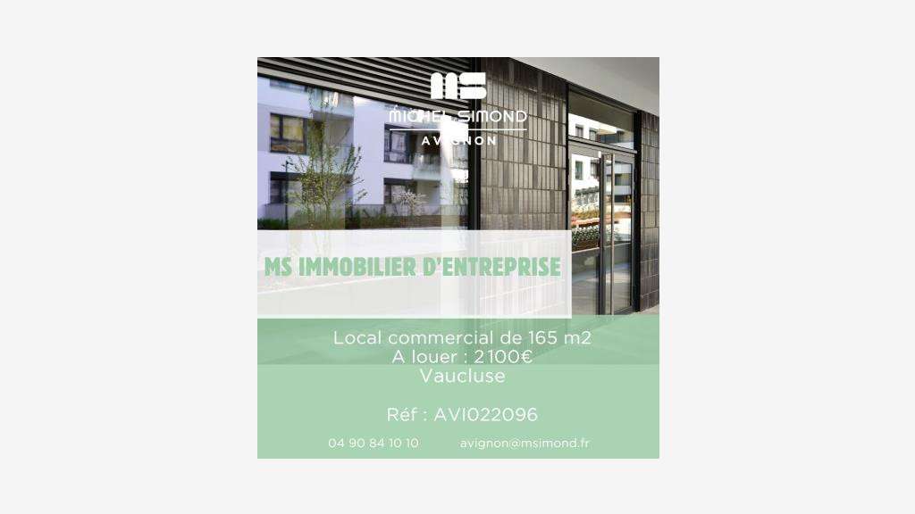 A louer boutique 165m² axe circulant à Carpentras 