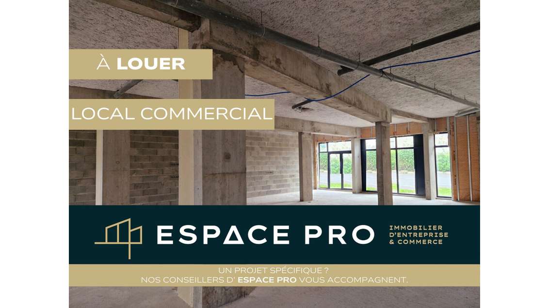 A louer local commercial 200m² brut Ouest de Caen