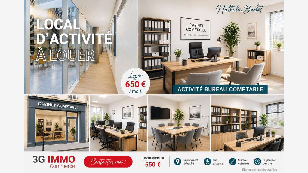 Loue local commercial 53m² à Châlons-en-Champagne