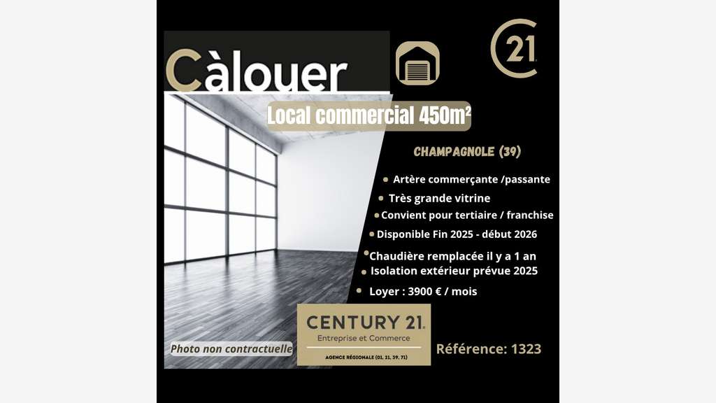 A louer local commercial 450m² Champagnole
