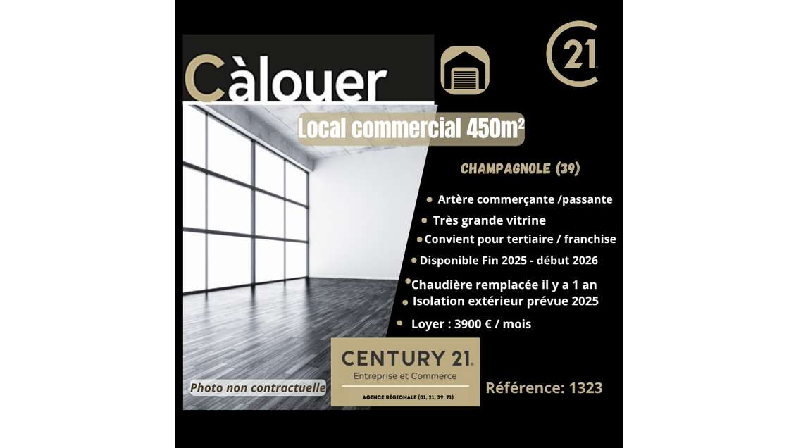 A louer local commercial 450m² Champagnole