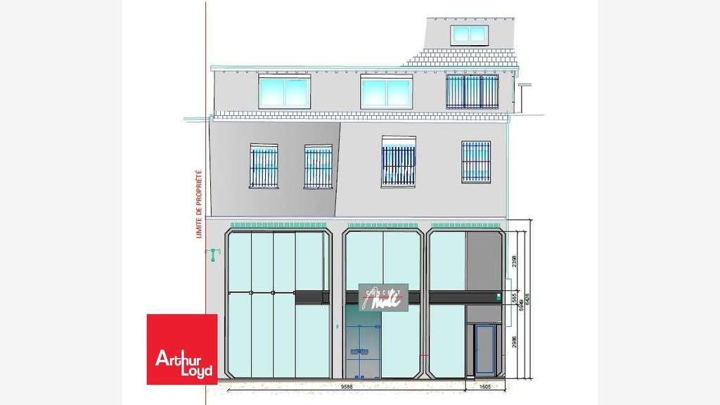 A louer local commercial 293m² à Chartres centre