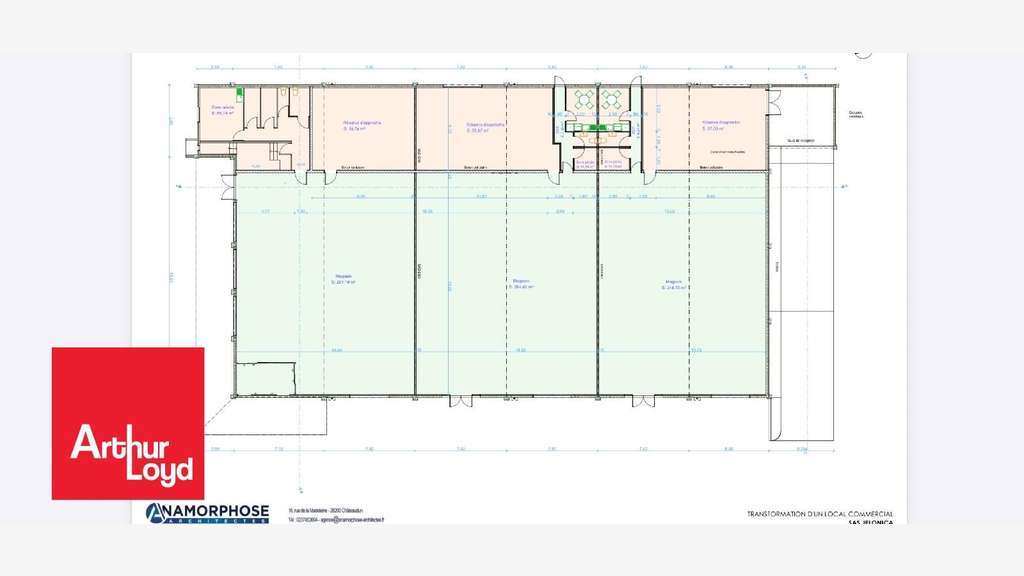 Loue local commercial 1075m² Saint-Denis-Lanneray