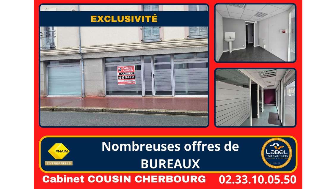 A louer pas de porte 35m² Cherbourg Passage Digard