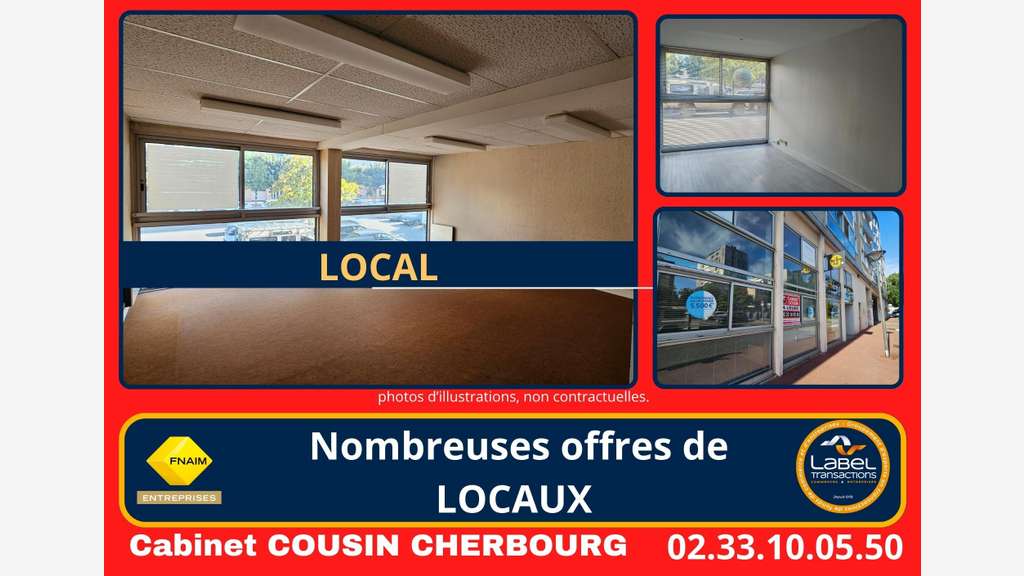 A louer pas de porte 35m² Cherbourg Passage Digard