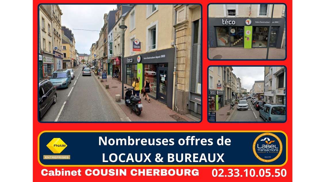 A louer pas de porte 97m² à Cherbourg Rue Gambetta