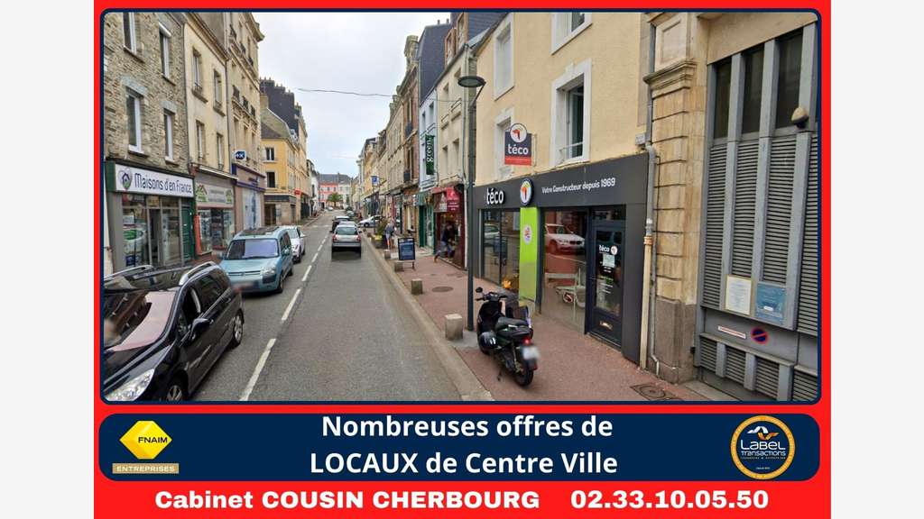 A louer pas de porte 97m² à Cherbourg Rue Gambetta