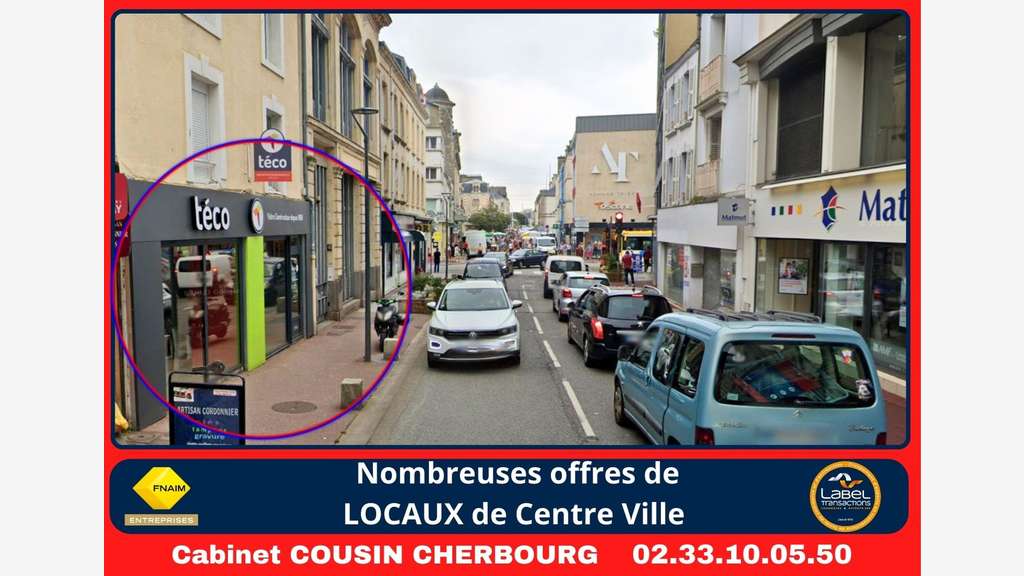 A louer pas de porte 97m² à Cherbourg Rue Gambetta