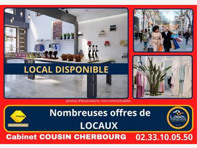 A louer pas de porte 21m² à Cherbourg rue piétonne