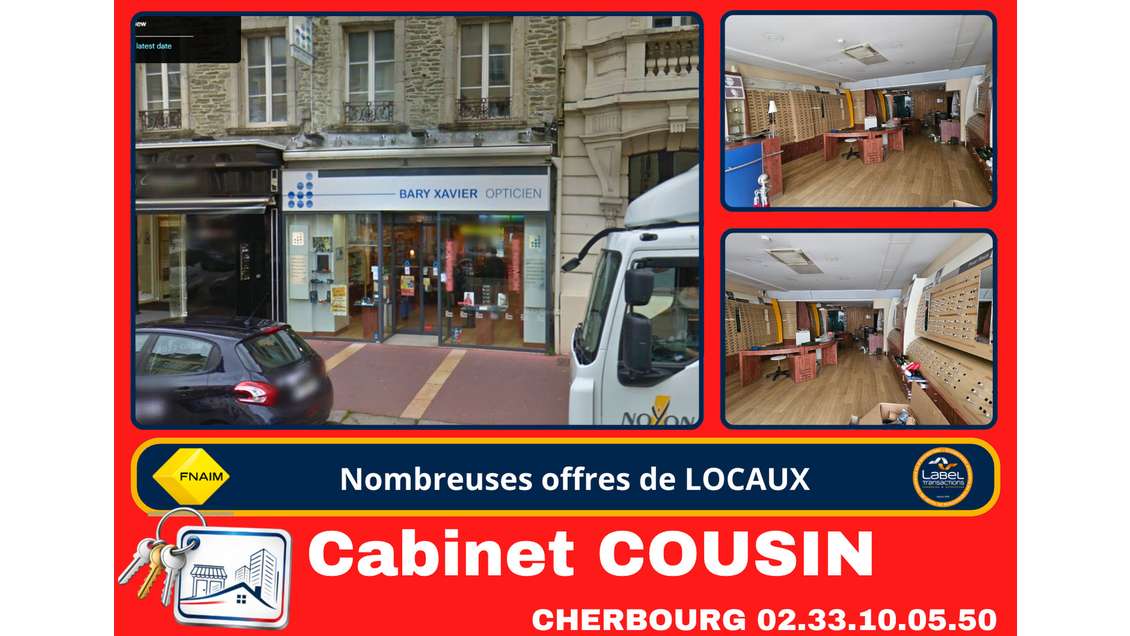 Pas de porte 133m² rue Albert Mahieu Cherbourg