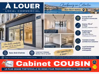 Pas de porte 133m² rue Albert Mahieu Cherbourg