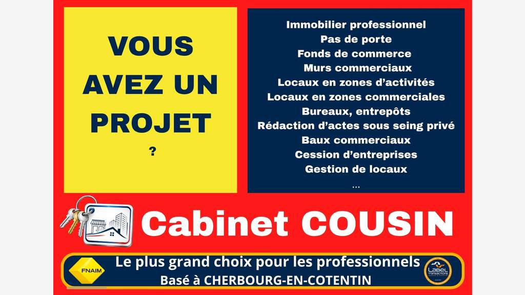 Pas de porte 133m² rue Albert Mahieu Cherbourg