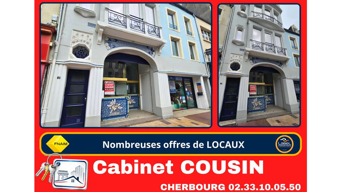 A louer pas de porte local 30m² à Cherbourg
