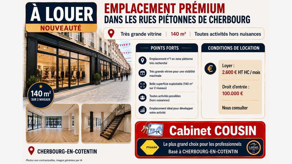 A louer pas de porte à Cherbourg-en-Cotentin
