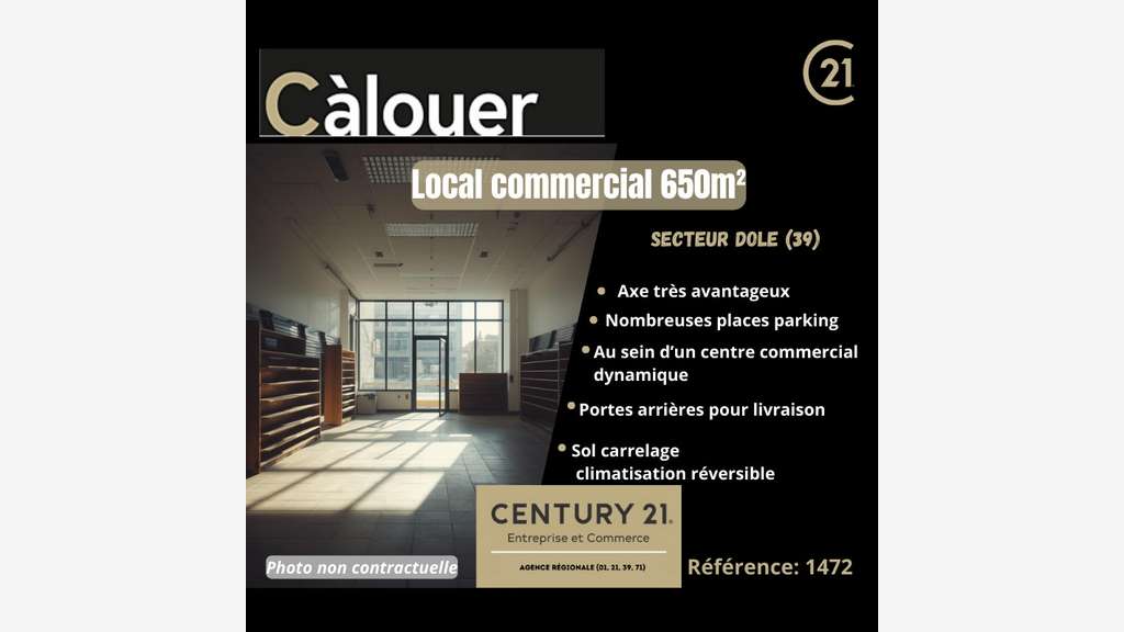 Local Commercial 650 m²- secteur DOLE