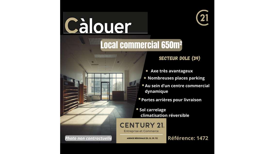Local Commercial 650 m²- secteur DOLE