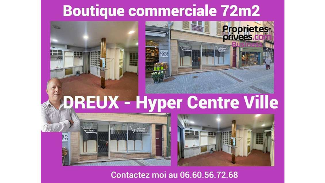 Location local commercial 72m² Dreux empl N°1 bis