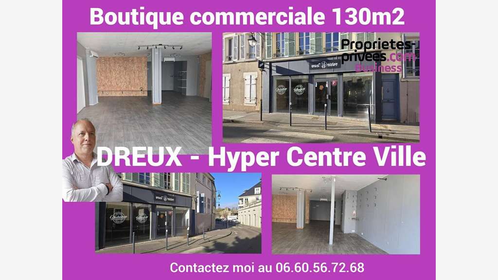 A louer local commercial 130m² centre ville Dreux