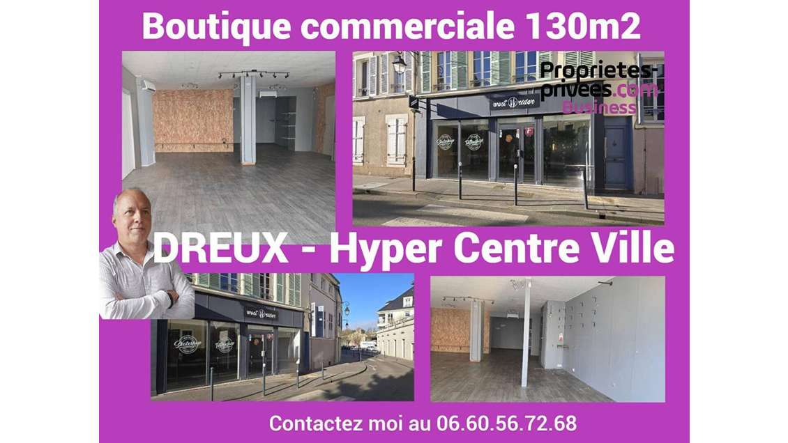 A louer local commercial 130m² centre ville Dreux