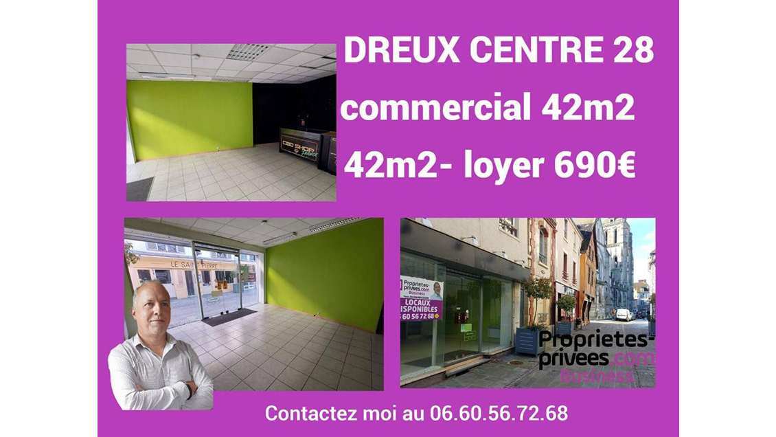 A louer local commercial 42m² empl N°1 Dreux 