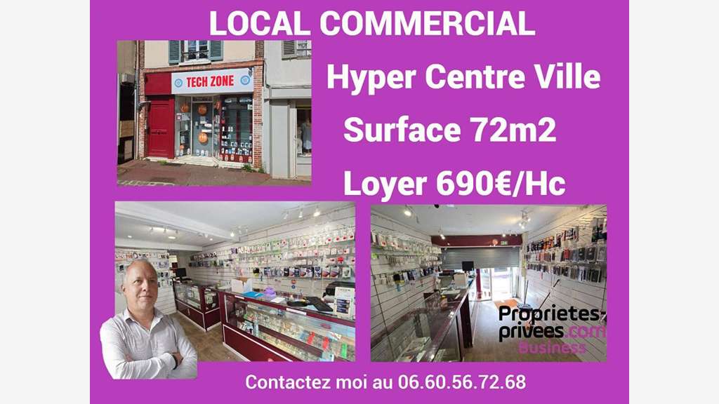 Location beau local commercial à Dreux centre