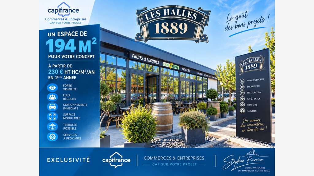 A louer local commercial 194m² empl strat Éguilles