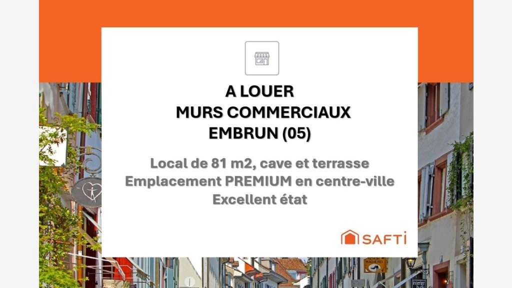 A louer local 90m² emplacement premium à Embrun