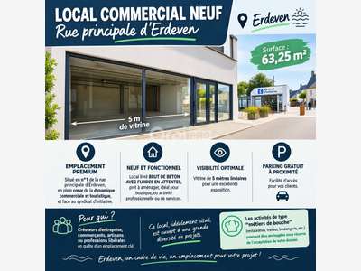 Local commercial 63m² à louer à Erdeven