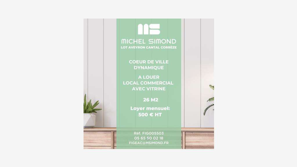 A louer local 26m² à Figeac