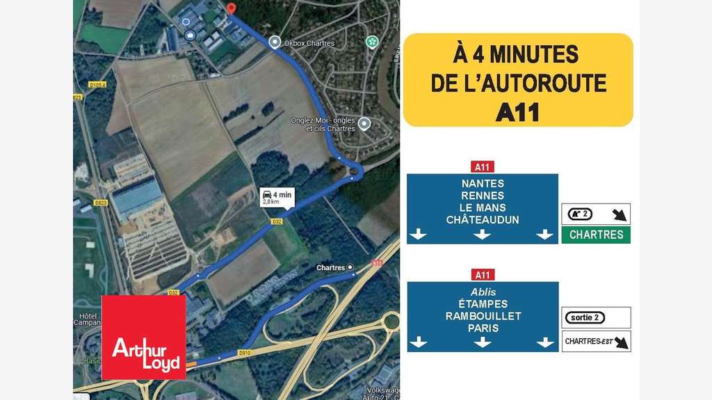 A louer local de 432m² avec quai à Chartres agglo