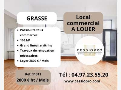 Murs commerciaux 166m² à louer à Grasse 