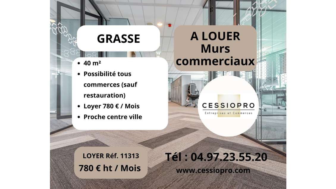 Murs commerciaux 40m² à louer à Grasse 