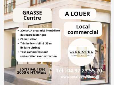 Location local commercial de 200m² à Grasse centre