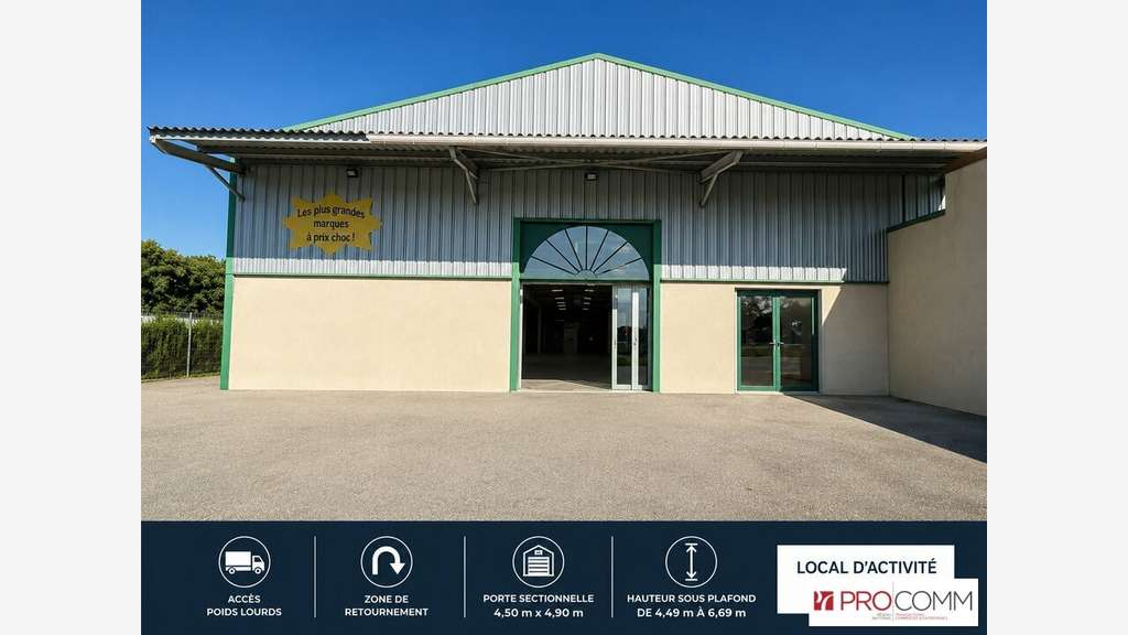 A louer local commercial 670m² empl N°1 Graveson