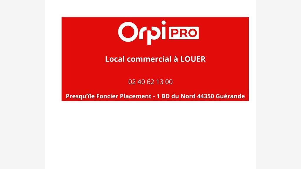 A louer local commercial 81m² à Guérande