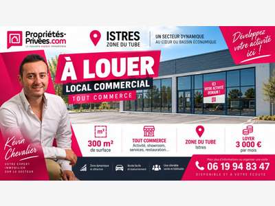 A louer local commercial 280m² Istres Zone du Tube