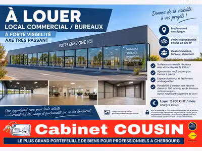 A louer local commerciale de 230m² La Glacerie