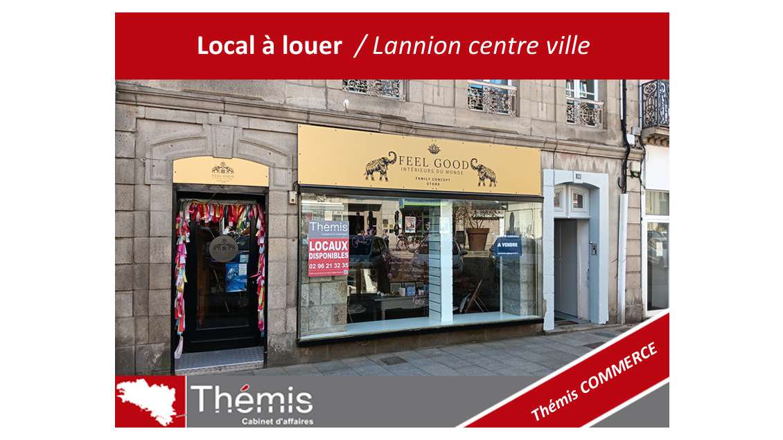 Local à louer belle vitrine centre ville lannion