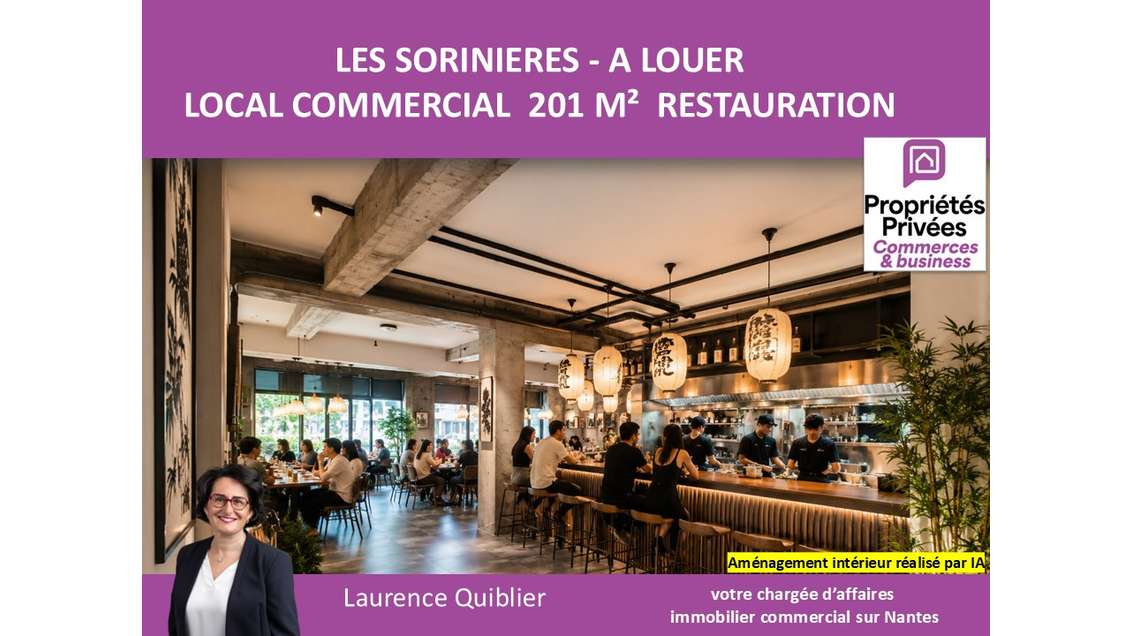Loue local restauration de 201m² aux Sorinières