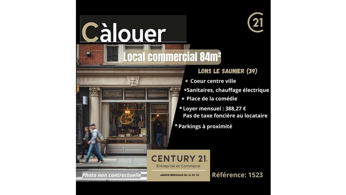 A louer local 84m² Place de la Comédie à Lons 