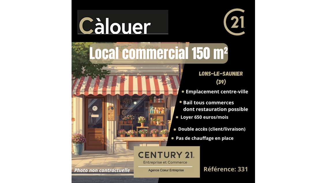 Local commercial bail tous commerces à Lons Le