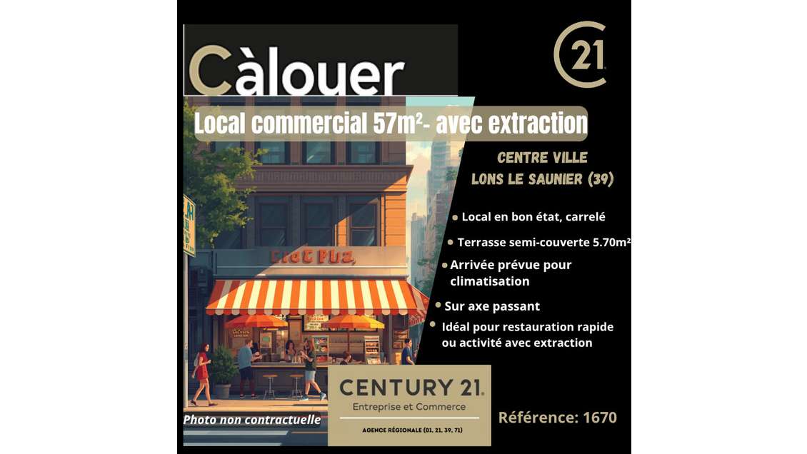 A louer local commercial avec extraction