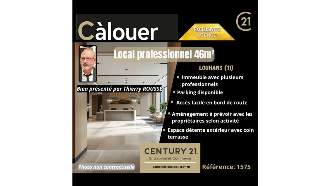 A louer local commercial 46m² à Louhans