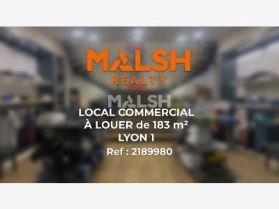 LOCAL À LOUER - 183,75 m² - LYON 1