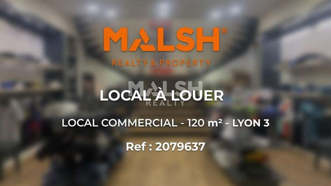 Local commercial à la location 120m² à Lyon 3