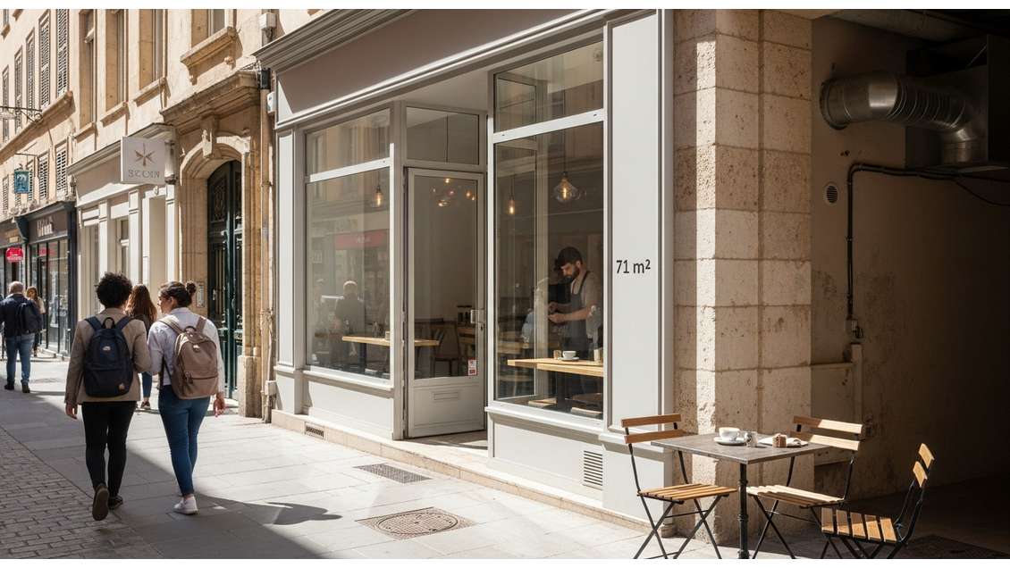 A louer local commercial 71m² à Lyon 5e Saint-Just