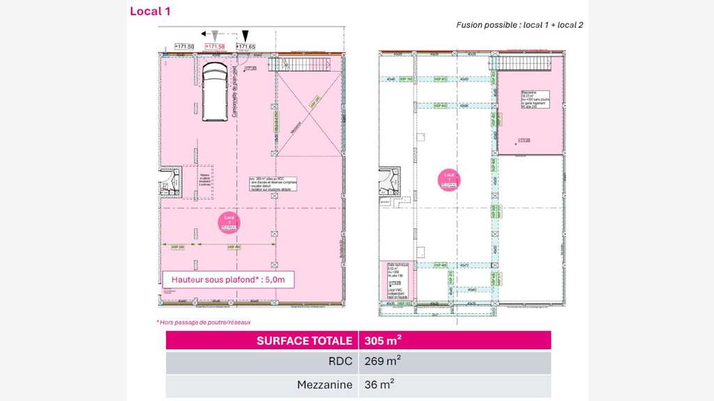 A louer local artisanal 305m² à Lyon 7e