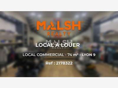 Local commercial à louer 74m² Lyon 9e quai Arloing