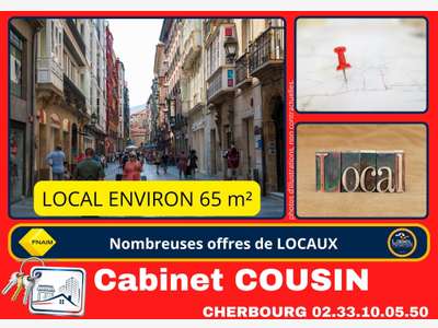 A louer pas de porte 65m² au centre de Montebourg