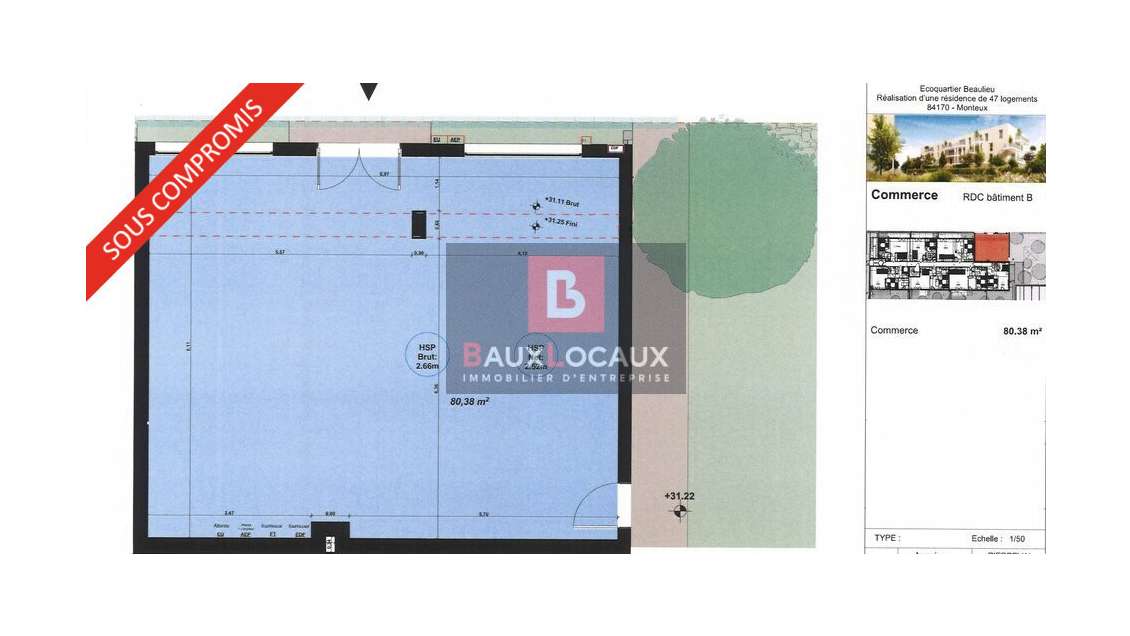 Local commercial à louer à Monteux ZAC de Beaulieu